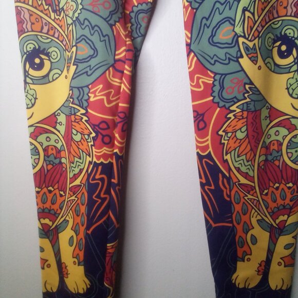 Brave New Look Leggings S Women Stretch Pattern Art To Wear Colorful - Picture 8 of 14